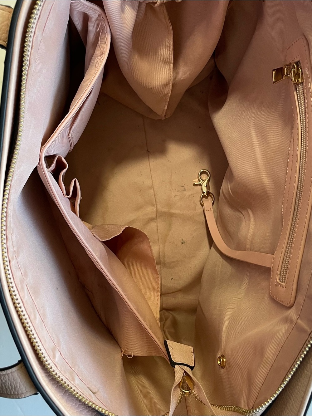 ⁠Poppy & Peonies Go-Getter Tote Bag Blush Pink Vegan Leather Travel - Picture 9 of 16
